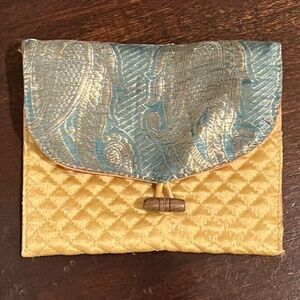LIKE NEW Mini Chinese/Asian foldover clutch from Julie Collection, 6" x 5"